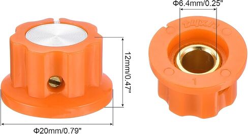 MECCANIXITY 3Pcs Potentiometer Knob Fit 1/4" Shaft Pots, Set Screw Brass Insert, Transparent Volume Controller Rotary Knobs for Guitar Effect Pedal Replacement in Saudi Arabia