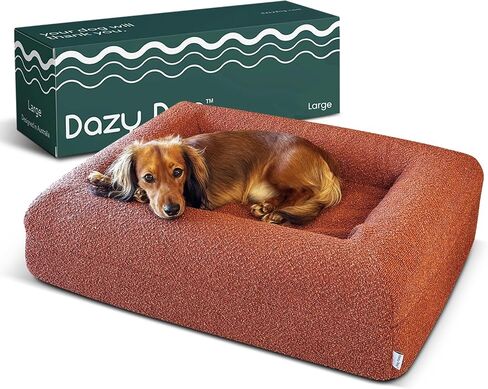 Dazy Dog Orthopedic Dog Bed - Water Resistant & Washable Pet Bed for Small, Medium, and Large Dogs - Memory Foam Calming Dog Bed with Comfort for Arthritis Pain Relief - (Small, Boucle Forest Green) in Saudi Arabia