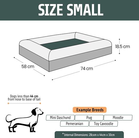 Dazy Dog Orthopedic Dog Bed - Water Resistant & Washable Pet Bed for Small, Medium, and Large Dogs - Memory Foam Calming Dog Bed with Comfort for Arthritis Pain Relief - (Small, Boucle Forest Green) in Saudi Arabia