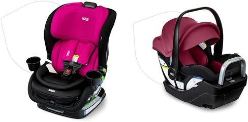 مقعد سيارة بريتاكس بوبلار قابل للتحويل، مقعد سيارة 2 في 1 بتصميم نحيف مقاس 17 بوصة، تقنية ClickTight، حجر العقيق in Kuwait