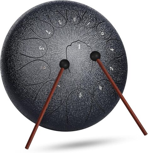 INMAKER Steel Tongue Drum 13 Note 12.5 Inch C-Key Hand Pan Percussion Instrument with Mallet Music Book for Adult Kid Musical Education Yoga in Kuwait
