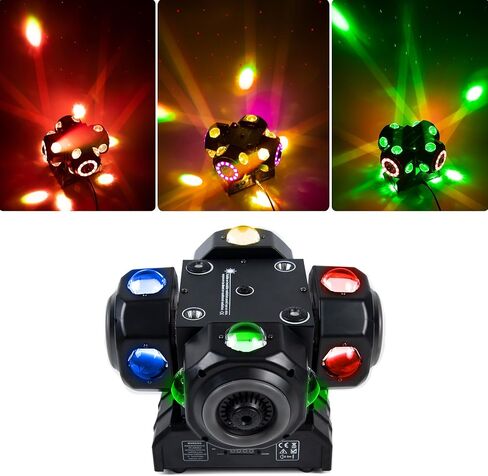 4Head Moving Disco Lights W/ 16Light Strips RGBW LED Rotating Beam Stage Lights Spotlight Event Lights W/DMX & Sound Control, for DJ KTV Disco Party Wedding Concert Halloween Christmas Festivals in Saudi Arabia