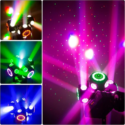 4Head Moving Disco Lights W/ 16Light Strips RGBW LED Rotating Beam Stage Lights Spotlight Event Lights W/DMX & Sound Control, for DJ KTV Disco Party Wedding Concert Halloween Christmas Festivals in Saudi Arabia