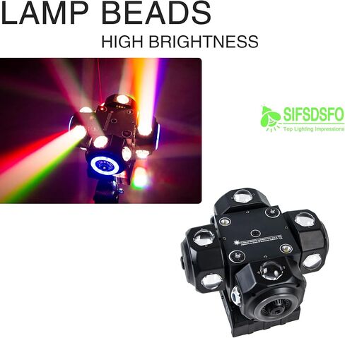 4Head Moving Disco Lights W/ 16Light Strips RGBW LED Rotating Beam Stage Lights Spotlight Event Lights W/DMX & Sound Control, for DJ KTV Disco Party Wedding Concert Halloween Christmas Festivals in Saudi Arabia