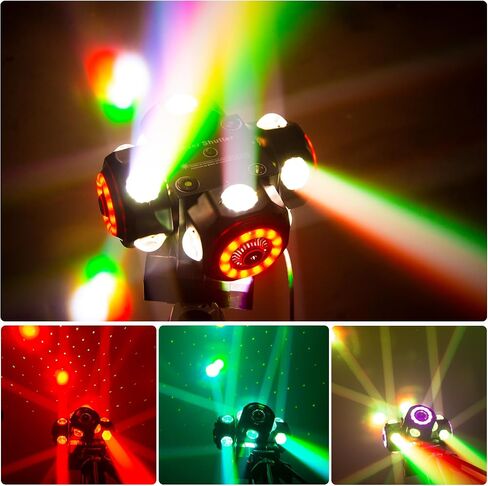 4Head Moving Disco Lights W/ 16Light Strips RGBW LED Rotating Beam Stage Lights Spotlight Event Lights W/DMX & Sound Control, for DJ KTV Disco Party Wedding Concert Halloween Christmas Festivals in Saudi Arabia
