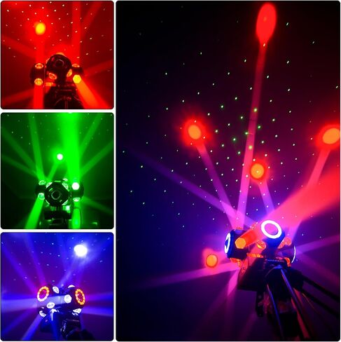 4Head Moving Disco Lights W/ 16Light Strips RGBW LED Rotating Beam Stage Lights Spotlight Event Lights W/DMX & Sound Control, for DJ KTV Disco Party Wedding Concert Halloween Christmas Festivals in Saudi Arabia
