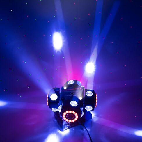 4Head Moving Disco Lights W/ 16Light Strips RGBW LED Rotating Beam Stage Lights Spotlight Event Lights W/DMX & Sound Control, for DJ KTV Disco Party Wedding Concert Halloween Christmas Festivals in Saudi Arabia