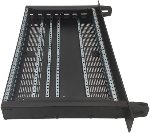 DIY فولاذ قوي متعدد الأغراض مع مقبض إلكتروني مستقل أو حامل حامل مقاس 19 بوصة 1U-D1 حزمة مسطحة مع 4 قضبان تثبيت متضمنة. in Kuwait