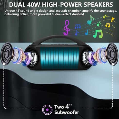 Karaoke Machine, Portable Bluetooth Speaker with Two Wireless Karaoke Microphones, Long Playtime Karaoke Speaker with Rhythm Lights for Adults Kids, Supports TF Card/USB, AUX in in Saudi Arabia
