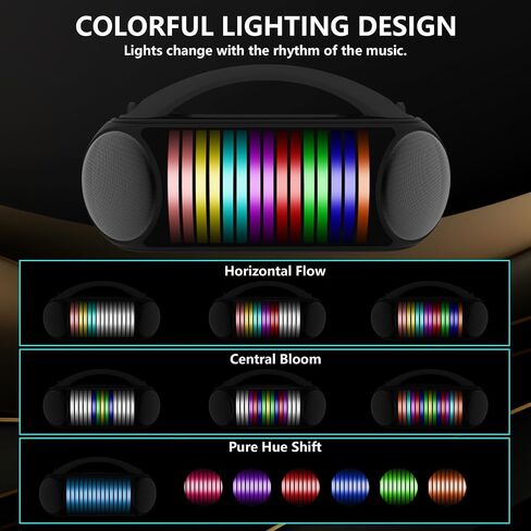 Karaoke Machine, Portable Bluetooth Speaker with Two Wireless Karaoke Microphones, Long Playtime Karaoke Speaker with Rhythm Lights for Adults Kids, Supports TF Card/USB, AUX in in Saudi Arabia