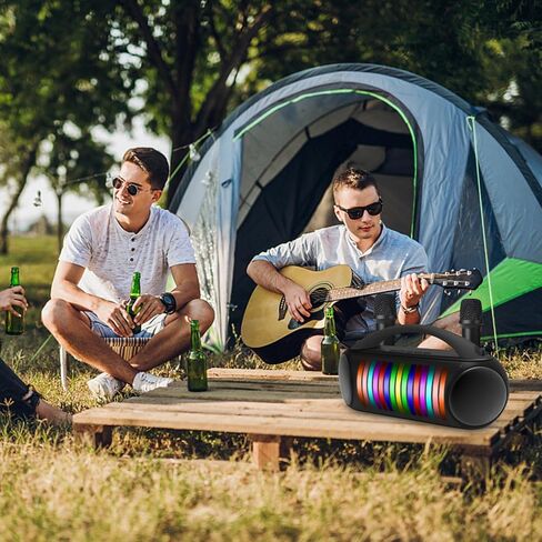 Karaoke Machine, Portable Bluetooth Speaker with Two Wireless Karaoke Microphones, Long Playtime Karaoke Speaker with Rhythm Lights for Adults Kids, Supports TF Card/USB, AUX in in Saudi Arabia