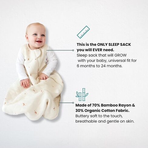 Dreambag Baby Sleep Sack, Rayon Made from Bamboo, 6-24M, Checkered | Adjustable chest and shoulder snaps mean no sizing up as baby grows, Swaddle Transition, 2-Way Zipper, 0.8 TOG Summer in Saudi Arabia