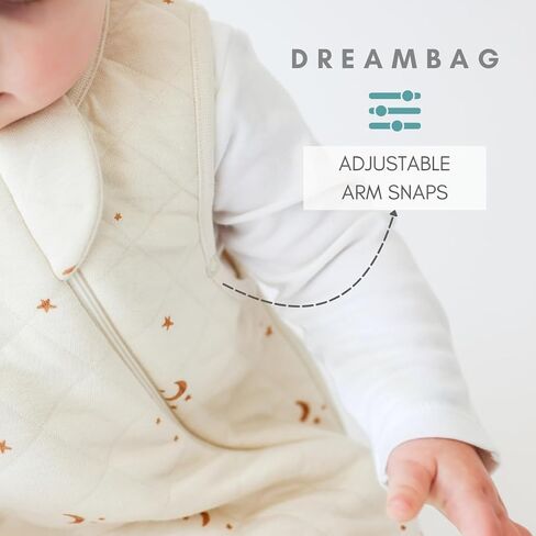 Dreambag Baby Sleep Sack, Rayon Made from Bamboo, 6-24M, Checkered | Adjustable chest and shoulder snaps mean no sizing up as baby grows, Swaddle Transition, 2-Way Zipper, 0.8 TOG Summer in Saudi Arabia