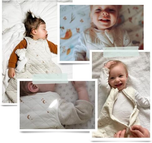 Dreambag Baby Sleep Sack, Rayon Made from Bamboo, 6-24M, Checkered | Adjustable chest and shoulder snaps mean no sizing up as baby grows, Swaddle Transition, 2-Way Zipper, 0.8 TOG Summer in Saudi Arabia