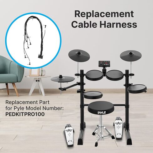 Pyle Electronic Drum Wiring Harness - 9-Pin Sound Source Snake Cable Cord Plug, Replacement Part for PEDKITPRO100 Electric Drum Kit in Saudi Arabia