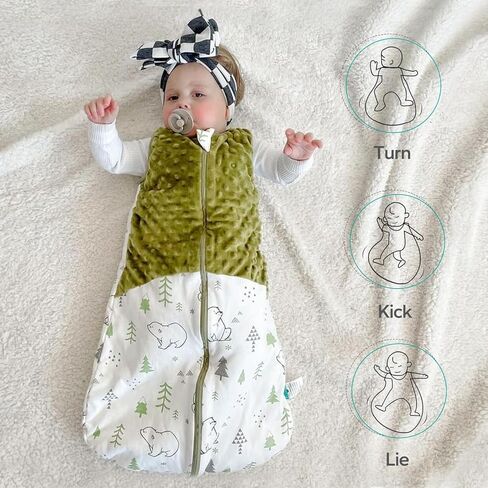 Baby Sleep Sack, 1.5 Tog Cotton Sleep Sack 0-6 months Baby Wearable Blanket with 2-Way Zipper, Blue in Kuwait