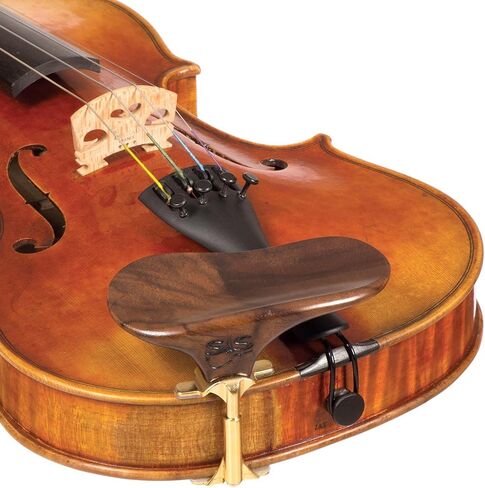 SAS Walnut Chinrest for 3/4-4/4 Violin or Viola with 32mm Plate Height and Goldplated Bracket in Saudi Arabia