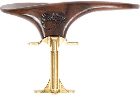 SAS Walnut Chinrest for 3/4-4/4 Violin or Viola with 32mm Plate Height and Goldplated Bracket in Saudi Arabia