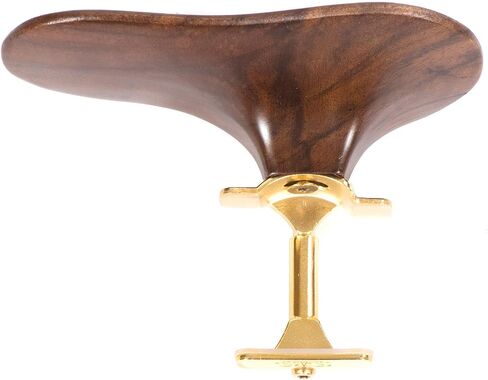 SAS Walnut Chinrest for 3/4-4/4 Violin or Viola with 32mm Plate Height and Goldplated Bracket in Saudi Arabia