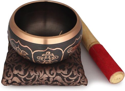 Tibetan Singing Bowl - 4 inch, Green Singing Bowl Set with Beater and Singing Bowl Cushion for Meditation and Yoga in Saudi Arabia
