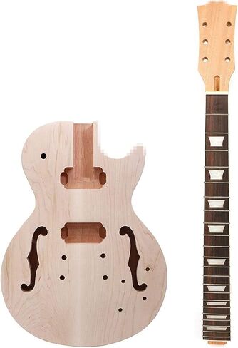 مجموعة واحدة من أدوات الجيتار غير المكتملة برقبة جيتار 22 فريت 24.75 بوصة مجموعة هيكل جيتار شبه مجوف بأسلوب جيتار ذاتي الصنع in Kuwait