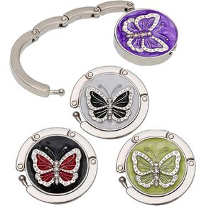 fghuim Purse Hook for Table,4 Set Foldable Purse Hook for Women's Bag Handbag Hanger Holder.