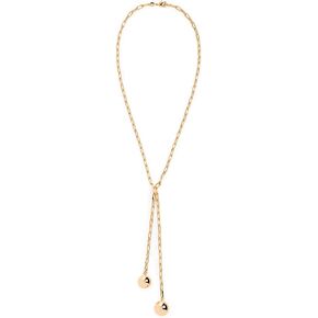 By Adina Eden Women's Double Ball Link Drop Lariat Necklace in Kuwait