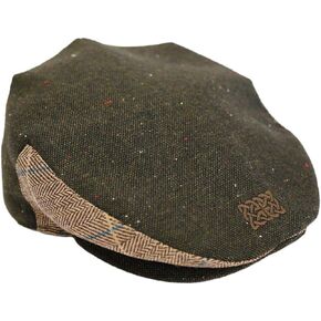 Patrick Francis Green Tweed Celtic Knot Flat Cap