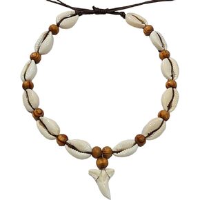 Genuine Mako Shark Tooth, Cowrie Shells Anklet Handmade Women Men Boys Girls Surfer Jewelry EA390-AK