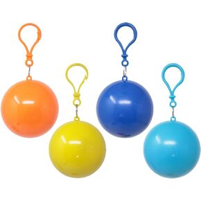 yueton 4PCS Portable Raincoat Ball Outdoor Emergency Raincoat Ball Shaped Disposable Raincoat Waterproof Raincoat for Outdoor Travel Amusement Park Picnic Camping