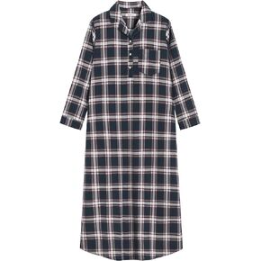 Latuza Women's Flannel Nightgown with Pockets Long Sleeves Full Length