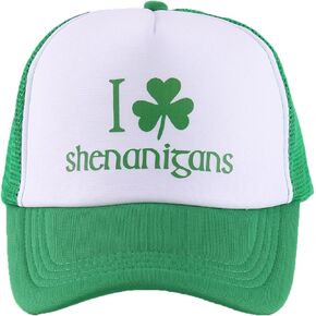 Funny St. Patrick's Day Hat St Pattys Day Party Baseball Cap Mesh Trucker Hat Shamrock