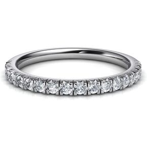 خاتم زفاف بريفيلي 18 قيراط مطلي بالذهب الأبيض 925 من الفضة الإسترليني 0.75 قيراط من الماس المويسانتي المقلد للنساء in Kuwait