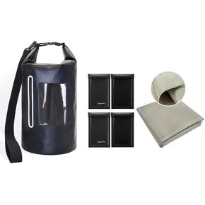 Faraday Bags Military-Grade Shield Bag 15L + Faraday Fabric 44"W x 36"L + 4 x Faraday Bags for Phones, RFID Signal Blocking EMP Protector Dry Bag, Shielding Fabric for Cell, RFID, WiFi Jammer