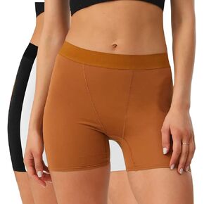Tooya Women's Cotton Boxer Briefs Set - High Waisted, Anti-Chafing, Long Leg Boxers for Women Comfortable