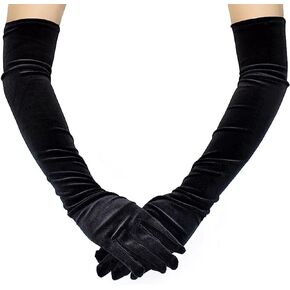 YNXIXIEN Long Women’s Gloves Elbow Length Flapper Gloves Opera Evening Party Gloves 20s Black Bridal Gloves Wedding Gloves for Women