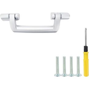 Luggage Handle Replacement Spring-Loaded Handle for Suitcase & Tool Box Silver 7.28" with Screwdriver & Mounting Screws