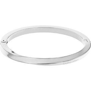 Calvin Klein Women's Stainless Steel Hinge Bangle: Sculptural Elegance with Graceful Feminine Twist