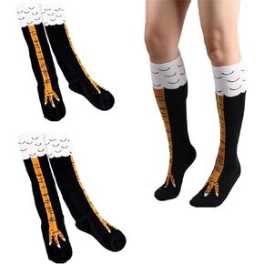 3 Pair Chicken Leg Socks Cartoon Chicken Feet Socks Novelty Funny Long Socks Cotton Soft Knee Socks for Women Men, One Size Fits All