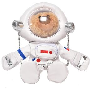 LUOZZY Astronaut Bag for Women Cute Crossbody Bag PU Leather Astronaut Shoulder Bag Backpack Cartoon Space Bear Design Bag Messenger Bag Cell Phone Bags for Women Girls Kids