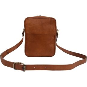 9 Inch Mini Handmade Vintage Leather Crossbody Bag Men Women Unisex Teens Purse Wallet Satchel Handbag Messenger Sling Bags