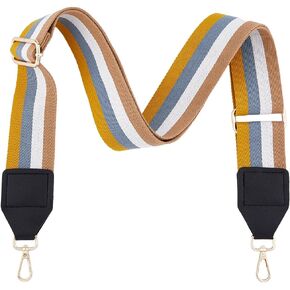 DICOSMETIC Bag Strap Replacement Coconut Brown Bag Straps 92-150cm Adjustable Polyester Shoulder Strap with Alloy Swivel Clasp for Handbag Crossbody Bags Shoulder Bags