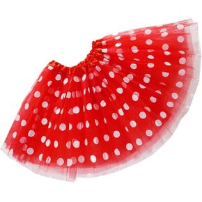 Girls' Polka Dot Tutu Glitter Ballet 3 Layer Tulle Dance Skirt Mouse Little Girls 3-8Y Costume Dress Up Tutu in Kuwait