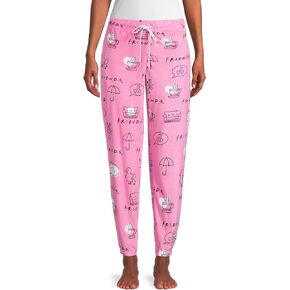 Friends TV Show Pajama Pants For Women Allover Design Cute Soft Fleece Sleep Jogger Pants