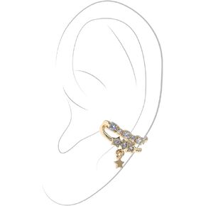 Ear Cuff – Earring Cuffs for Women – 925 Sterling Silver Plated or 14K Gold Plated - Cubic Zirconia Sparkling Round Huggie Ear Cuff Crawler Earrings – Clip On Cartilage in Kuwait