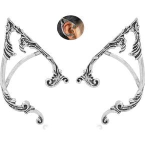 Gothic Elf Ear Cuffs for Women Elf Ears Cuffs Cosplay Creative Contour Earrings Elf Ear Jewelry for Fantasy Fairy Ears Elven Cuff Wrap Earrings