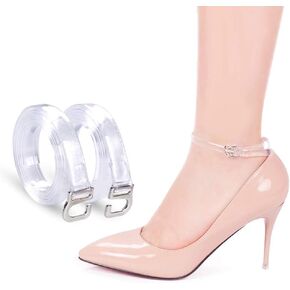 2 Pairs Womens Transparent Detachable Handy Elasticated Shoe Straps High Heels Anti-loose Invisible Shoelace Shoelace Shoe String Replacement Feet Accessories (29cm/ 11.4inch)