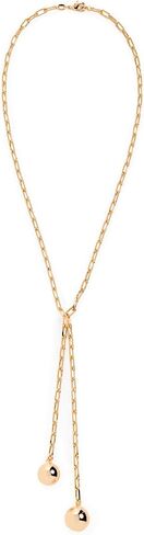 By Adina Eden Women's Double Ball Link Drop Lariat Necklace in Kuwait