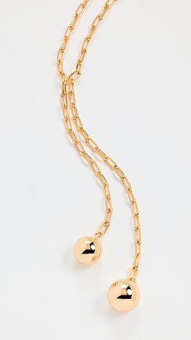 By Adina Eden Women's Double Ball Link Drop Lariat Necklace in Kuwait