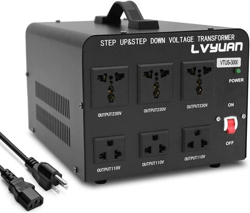 LVYUAN Voltage Transformer Converter 500 Watt Step Up/Down Convert from 110-120 Volt to 220-240 Volt and from 220-240 Volt to 110-120 Volt with US Outlet, Universal Outlet, Circuit Breaker in Saudi Arabia